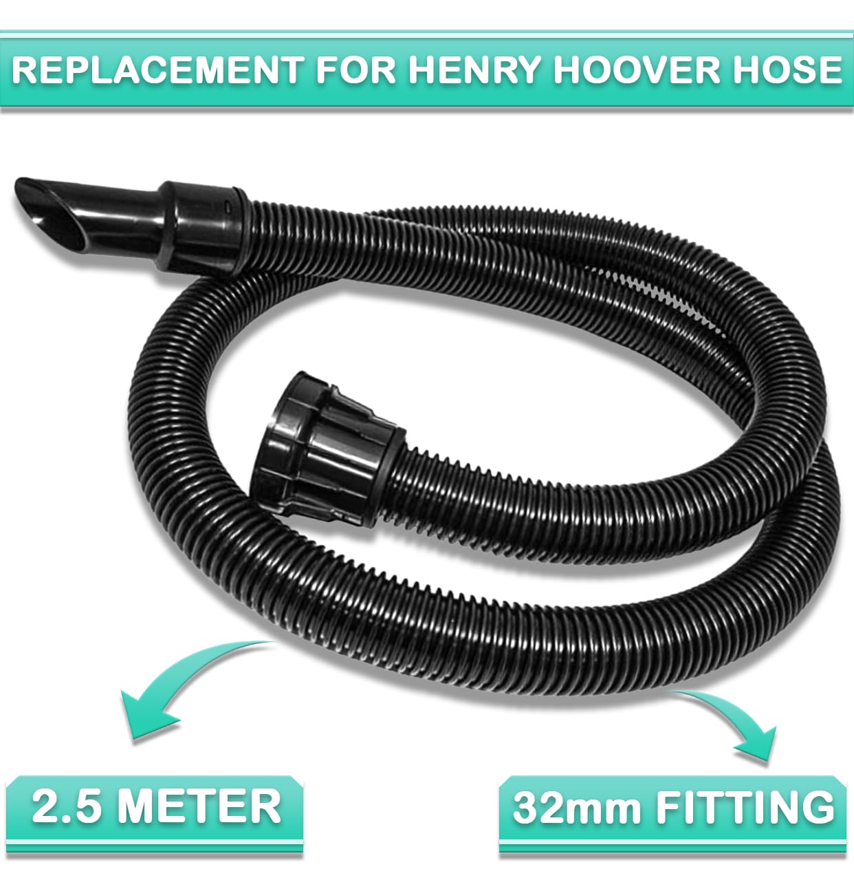 Ersatz-Schlauch Für Henry/Hetty Staubsauger – 2,5 M, 32 Mm, Mit Reinigungsadapter, Kompatibel Mit Numatic