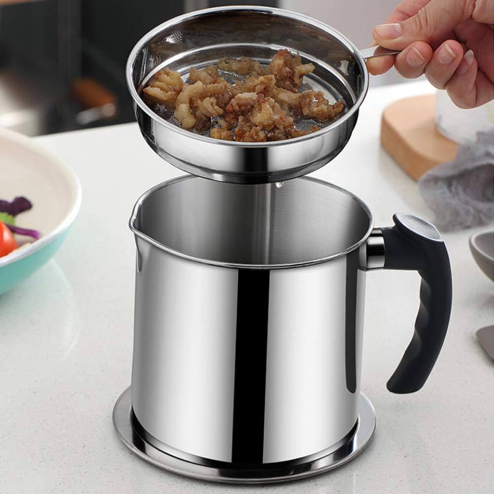 gabani fashion Stainless Steel Oil Container Pot Fat Oil Filter Storage with Lid Cooking Oil Fat Separator for Filter oil Strainer with Base Tray 1 L Storing Frying Oil and Cooking Grease (multicolor) (B0DFQB4BRX) Amazon Price History, Amazon Price Tracker