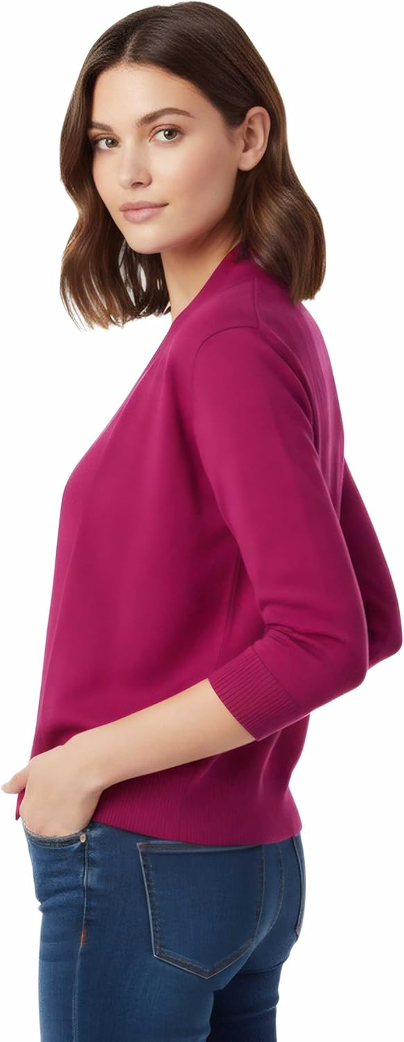 Allsense Women's 3/4 Sleeve Cropped Bolero Shrug Cardigan - Image 2