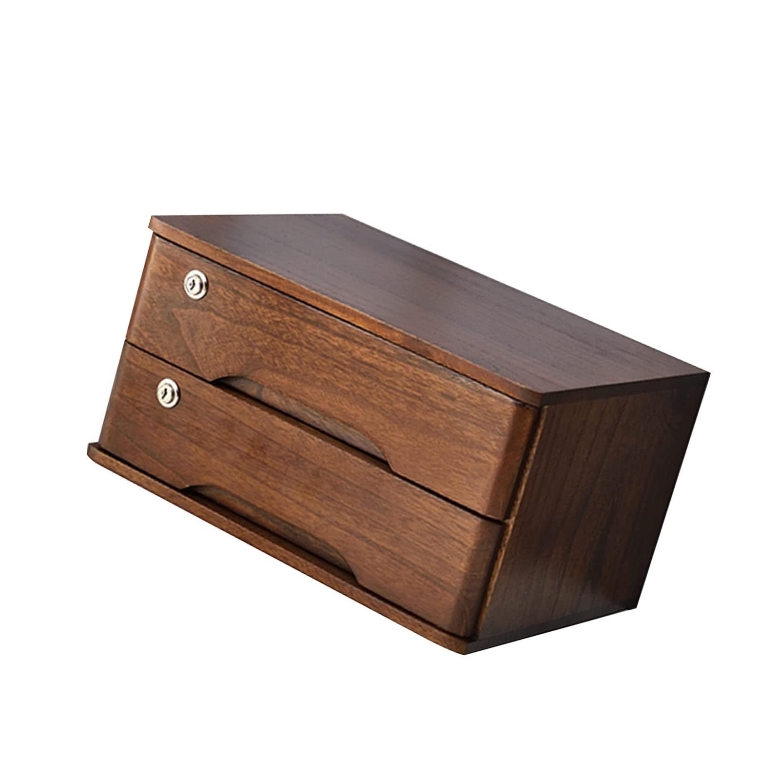 Zamykane drewniane pudełko do przechowywania na biurko – stylowa szafka na dokumenty do przechowywania dokumentów, materiałów i artykułów piśmienniczych – elegancki pulpit do użytku domowego i