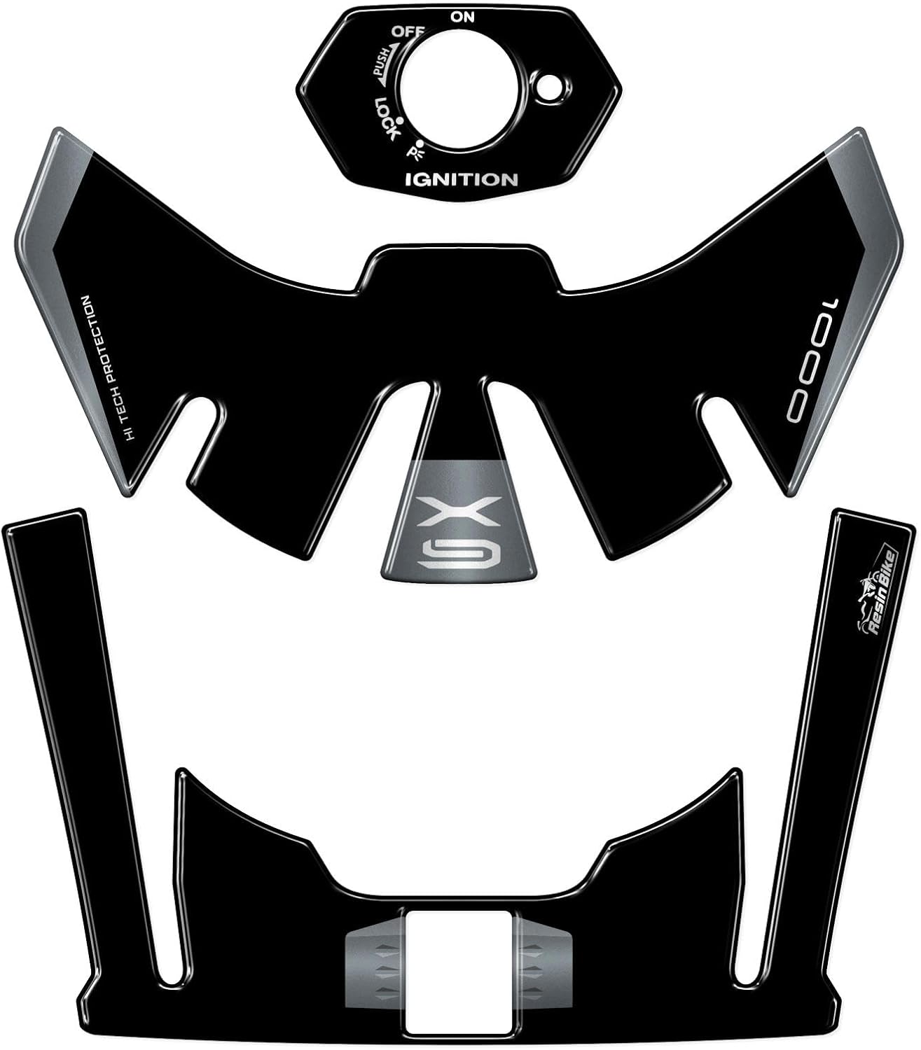Resin Bike Motorbike 3D Stickers Compatible with Suzuki GSX-S 1000 GX 2024-2025. Key Area Protection from Impact and Scratches. Sticker 3D Resin Made in Italy