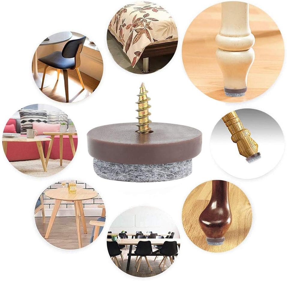 50Pcs Screw on Feet for Furniture, Anti Skid Pads for Furniture Feet, Furniture Grippers for All Surfaces, Protect Any Floors(28MM)
