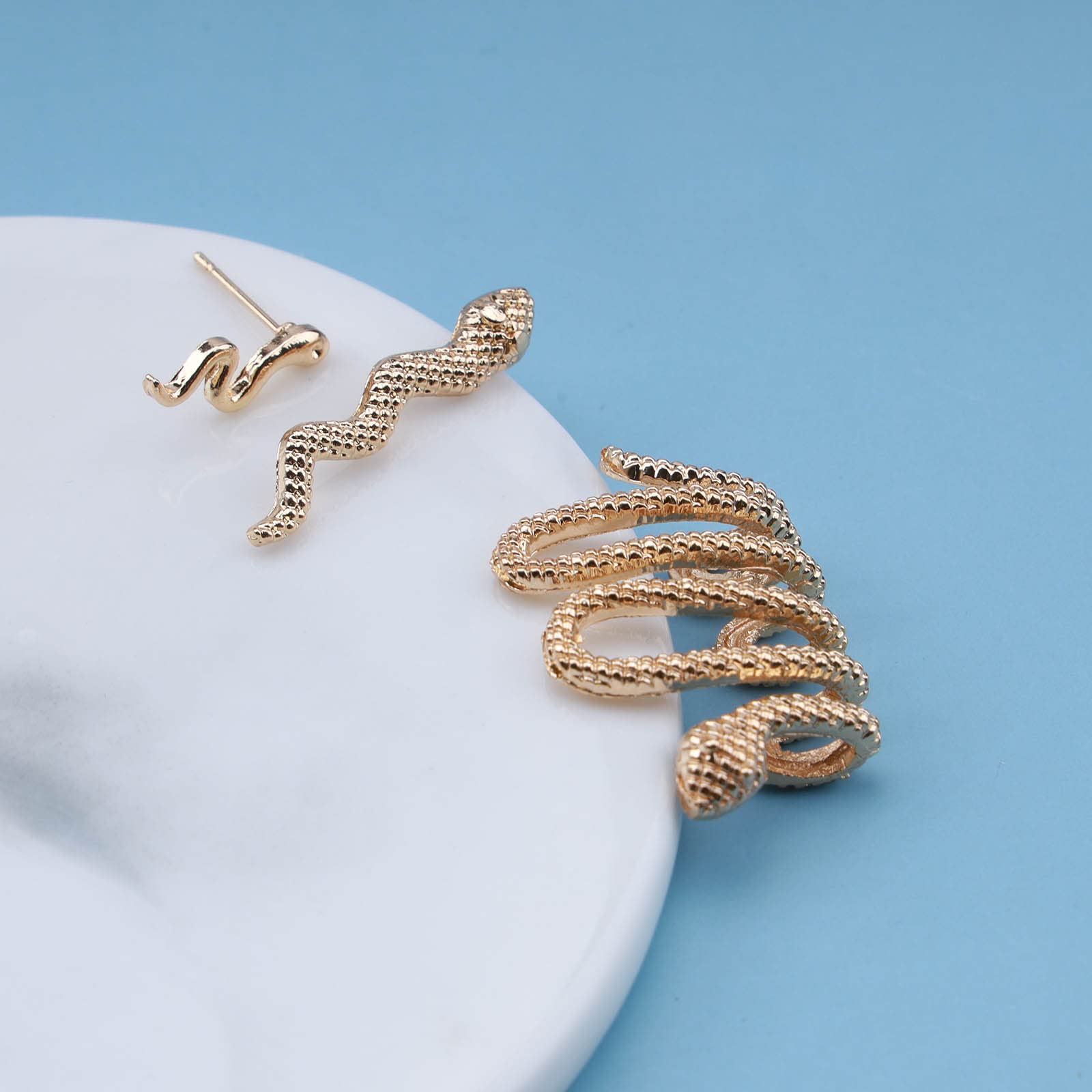 Orecchini Serpente Vintage A Goccia Oro | Cerchio Huggie Con Cristalli | Gioielli Punk Serpente Per Donna E Ragazza