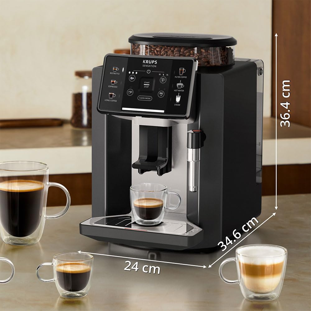 KRUPS Sensation C10 EA910A10 Cafetera Superautomática con Molinillo 15 Bares Negra