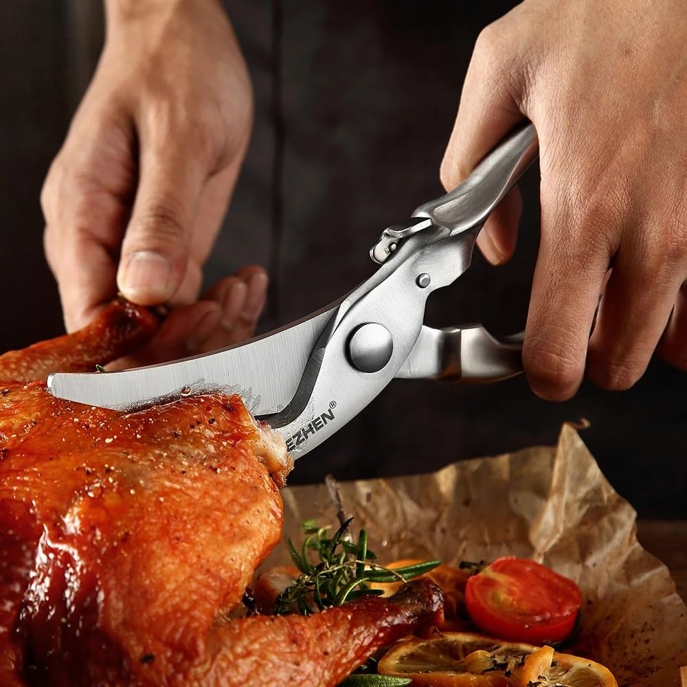 Ciseaux de Cuisine, 262 mm, Ciseaux de Cuisine Polyvalents, Ciseaux en Acier Inoxydable 3Cr14MoV pour Couper Le Poulet, la volaille, Le Poisson, la Viande et Les légumes, autobloquants