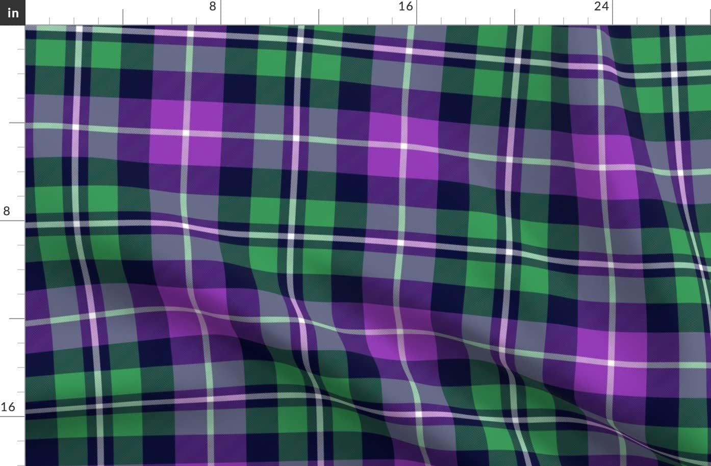 Spoonflower Fabric - Tartan Green Purple Plaid Scottish Block Colour Vibrant Printed on Organic Cotton Sateen Fabric by The Yard - Sewing Quilting Apparel Home Decor