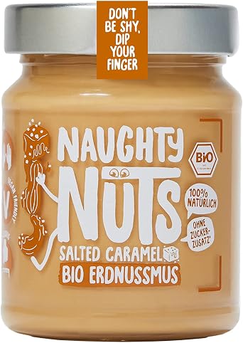 NAUGHTY NUTS Bio Peanut Butter Salted Caramel | Vegan peanut butter | 100% Natural | Without palm oil & sugar | Ideal as a topping for muesli 250 g
