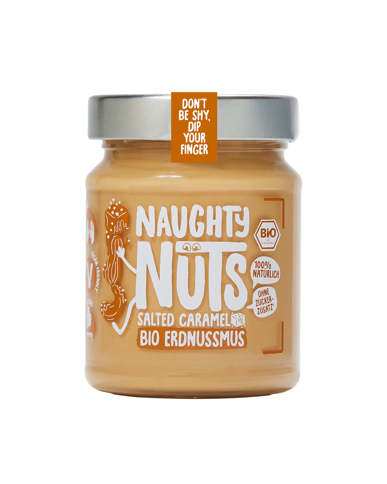 NAUGHTY NUTS Bio Erdnussmus Salted Caramel | Vegane Erdnussbutter | 100% Natürlich | Ohne Palmöl & Zucker | Ideal Als Topping Für Müsli | 250g