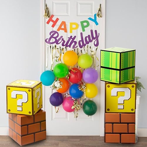 Miniatura 2 de SUYEPER 6 cajas grandes de fiesta para niños, cajas de preguntas para fiesta de cumpleaños, cajas de ladrillo, cajas de tuberías para fiestas,