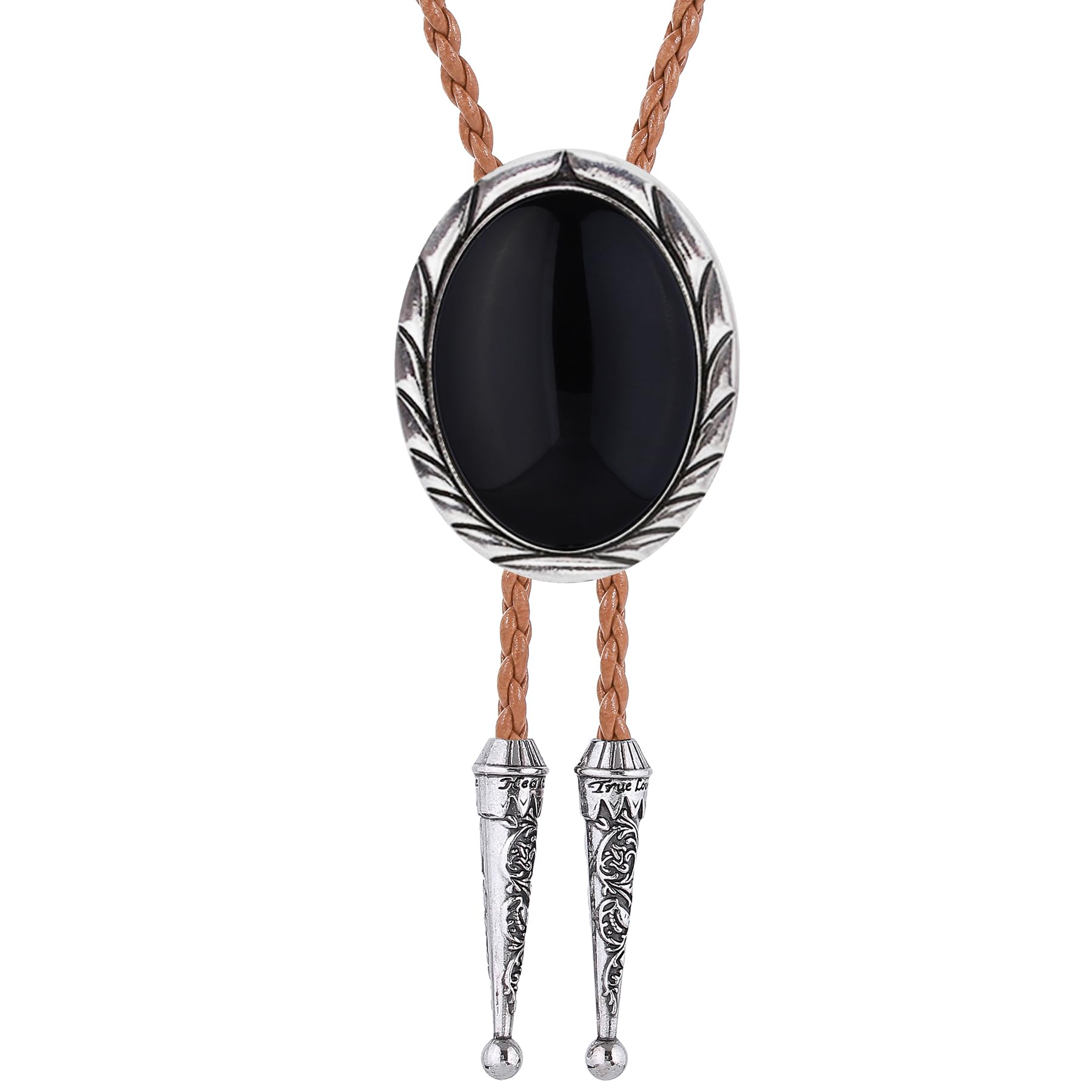 Btilasif Bolo Tie Brown for Men, Scorpion Luminous Stone Cowboy Tie Western Leather Necktie Necklace for Women