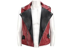 Mens Red Thor Cosplay Punk Jacket Vest Hallloween Cosplay Costume
