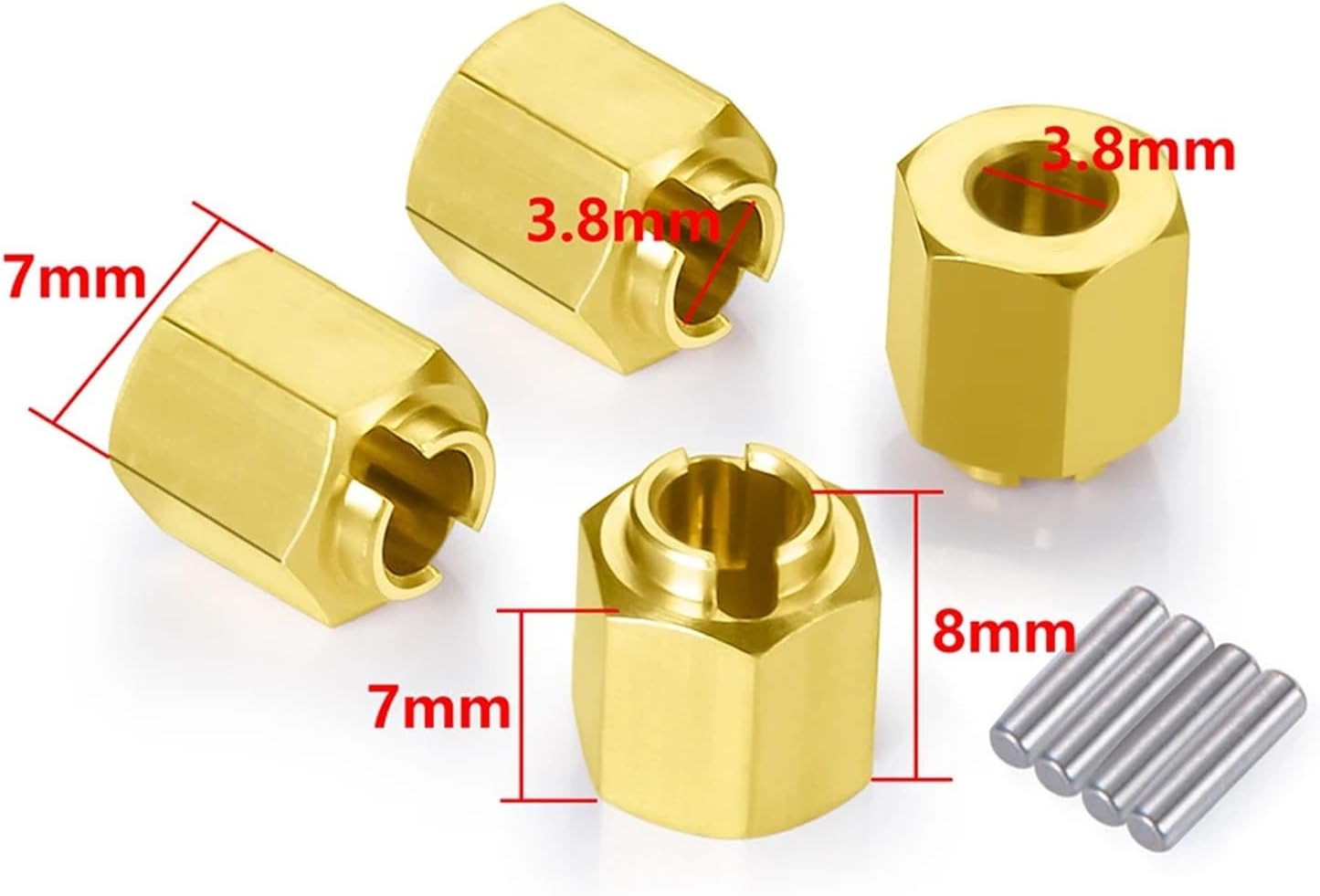For TRX4M For Bronco For Defender 1/18 真鍮ホイール六角ハブエクステンダーアダプター 4/5/