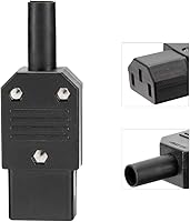 Vista 5 de Uxcell AC250V 10 A 3Terminals Panel Mount IEC320 C14 Enchufe C13 Plug conector adaptador, 3 piezas