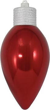 Christmas By Krebs Shatterproof Light Bulb, 12" 300mm, Sonic Red, 6 Piece