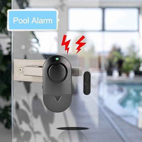 Miniatura 7 de Sensores de alarma para ventana, alarmas de puerta para seguridad del hogar ruidosas, 120 dB para ventana de piscina y puerta, alarmas para