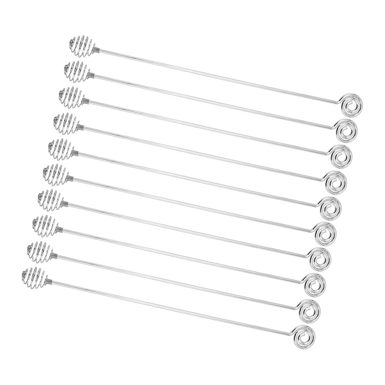 WAGHAVEN 10Pcs Stainless Steel Honeys Stirrers Modern Design Kitchen Accessories for Coffee Tea and Jams Rustless Dear Stirrer