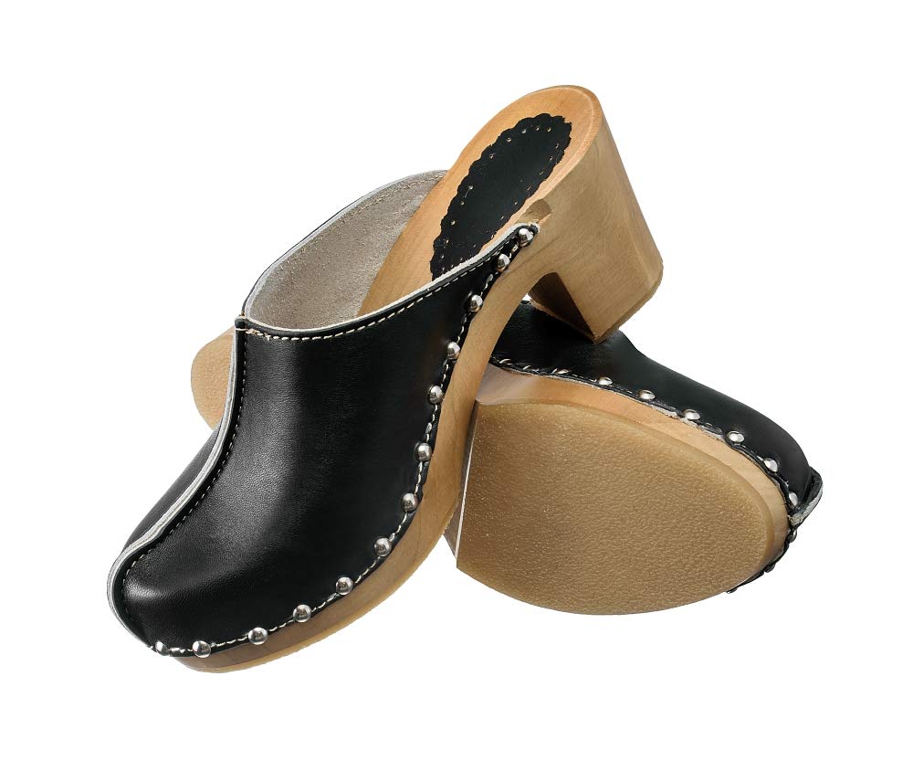 ESTRO Zoccoli in Legno Donna in Pelle Ciabatte Sanitarie Donna CDL03