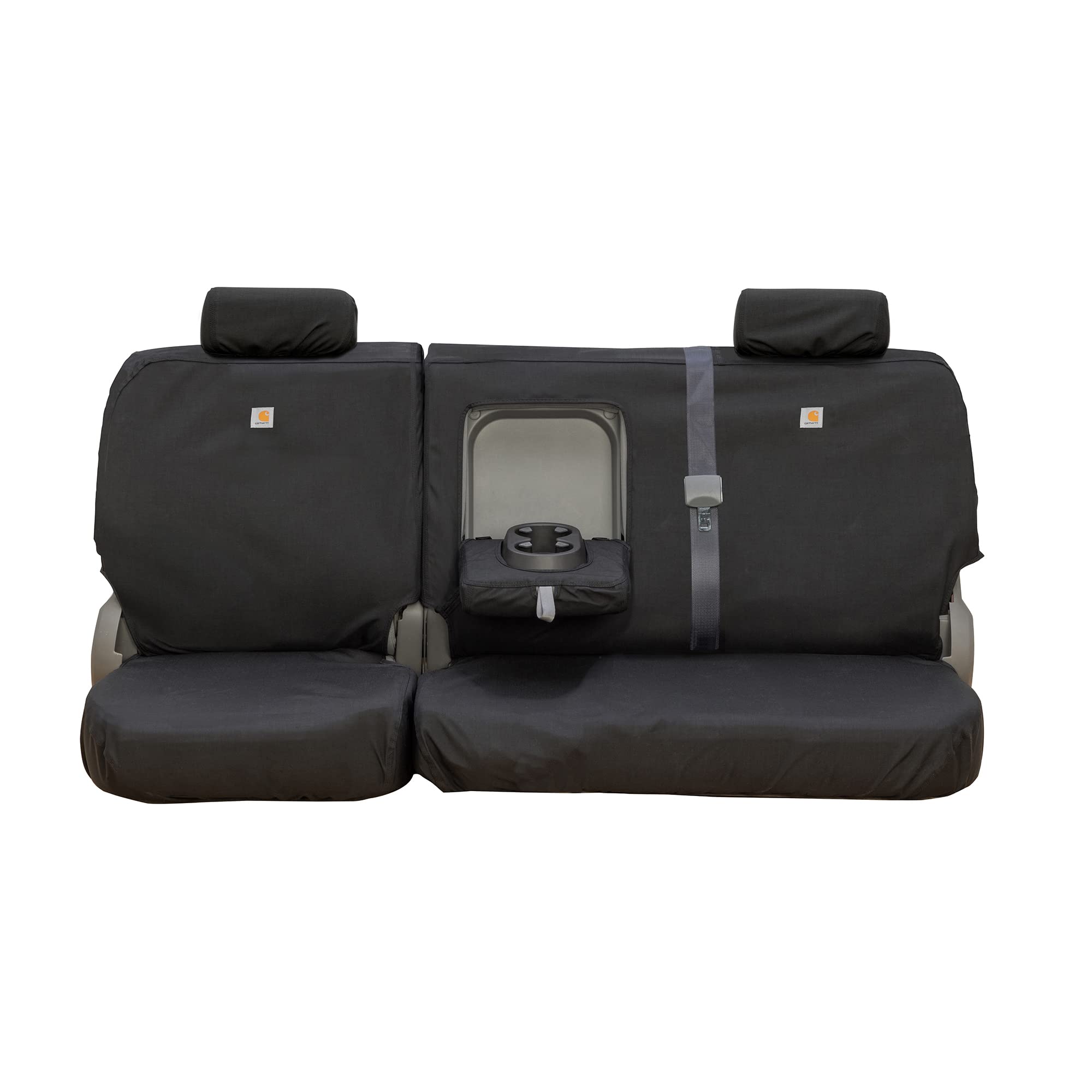 Photo 1 of Covercraft Carhartt Super Dux SeatSaver Custom Seat Covers | SSC8429COBK | 2nd Row 60/40 Bench Seat | Compatible with Select Chevrolet Silverado/GMC Sierra 1500/2500/3500 Crew Cab Models | Black