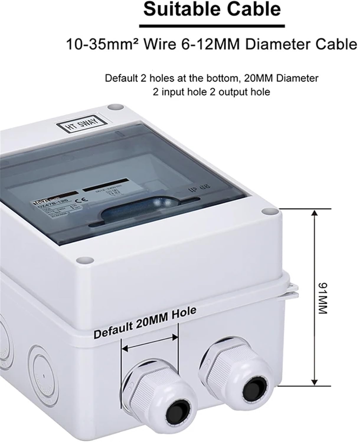 Solar PV Battery Combiner Box DC Disconnect Isolatior Switch Circuit Breaker with Junction Box 63A 100A 150A 12V 24V 48V 500V(DC 500V,25A)