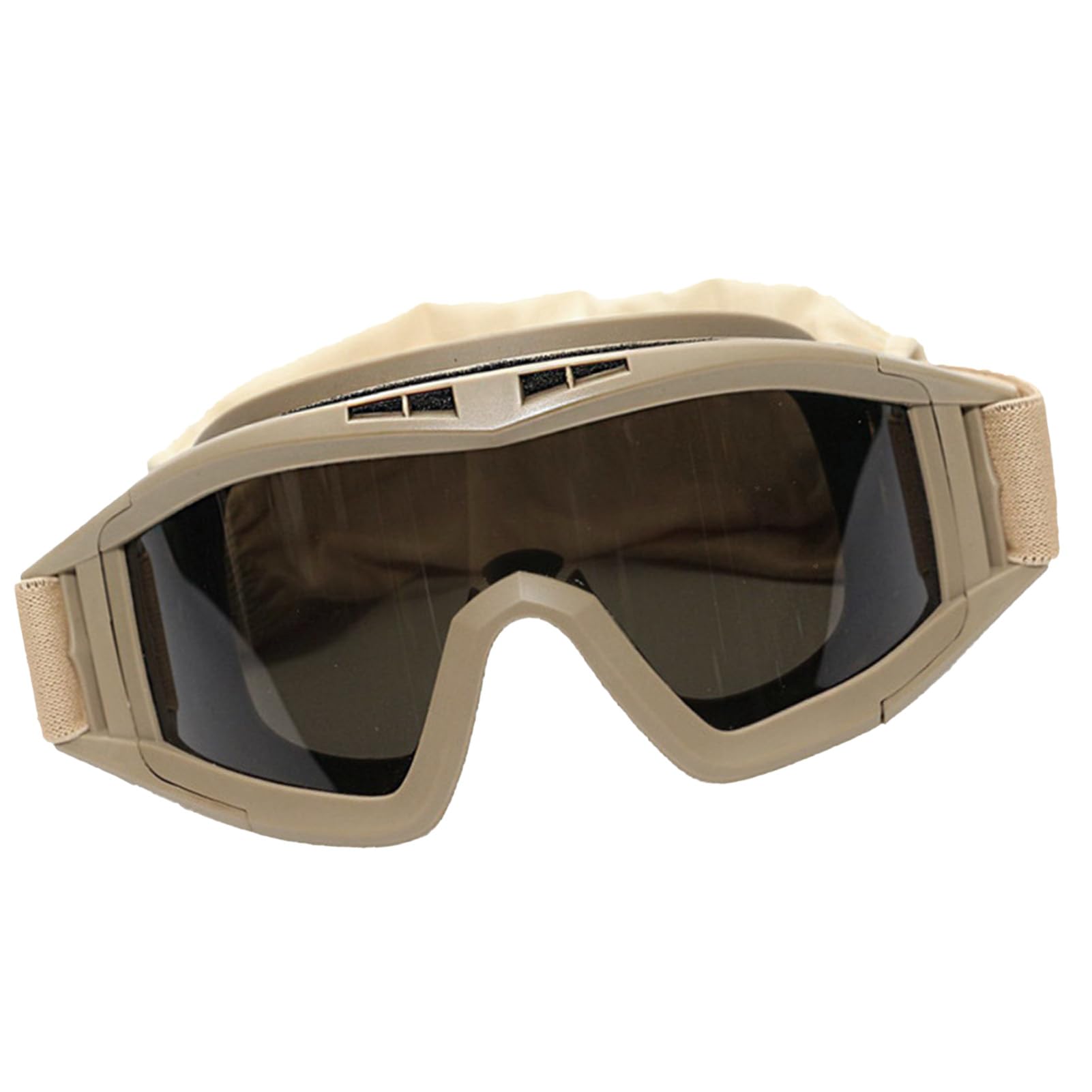 RiToEasysports Occhiali Desert Locust, Occhiali Khaki Desert Locust Occhiali Antivento Antivento per Moto Airsoft con 2 Lenti per Uomo Donna Adulti