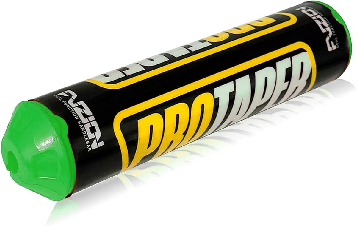 Motorcycle Handlebar Pad Universal Powerspor Long Round Chest Sponge Pad for ATVs Dirt Pit Bike Compatible with Motorcross UTV (Black Green)