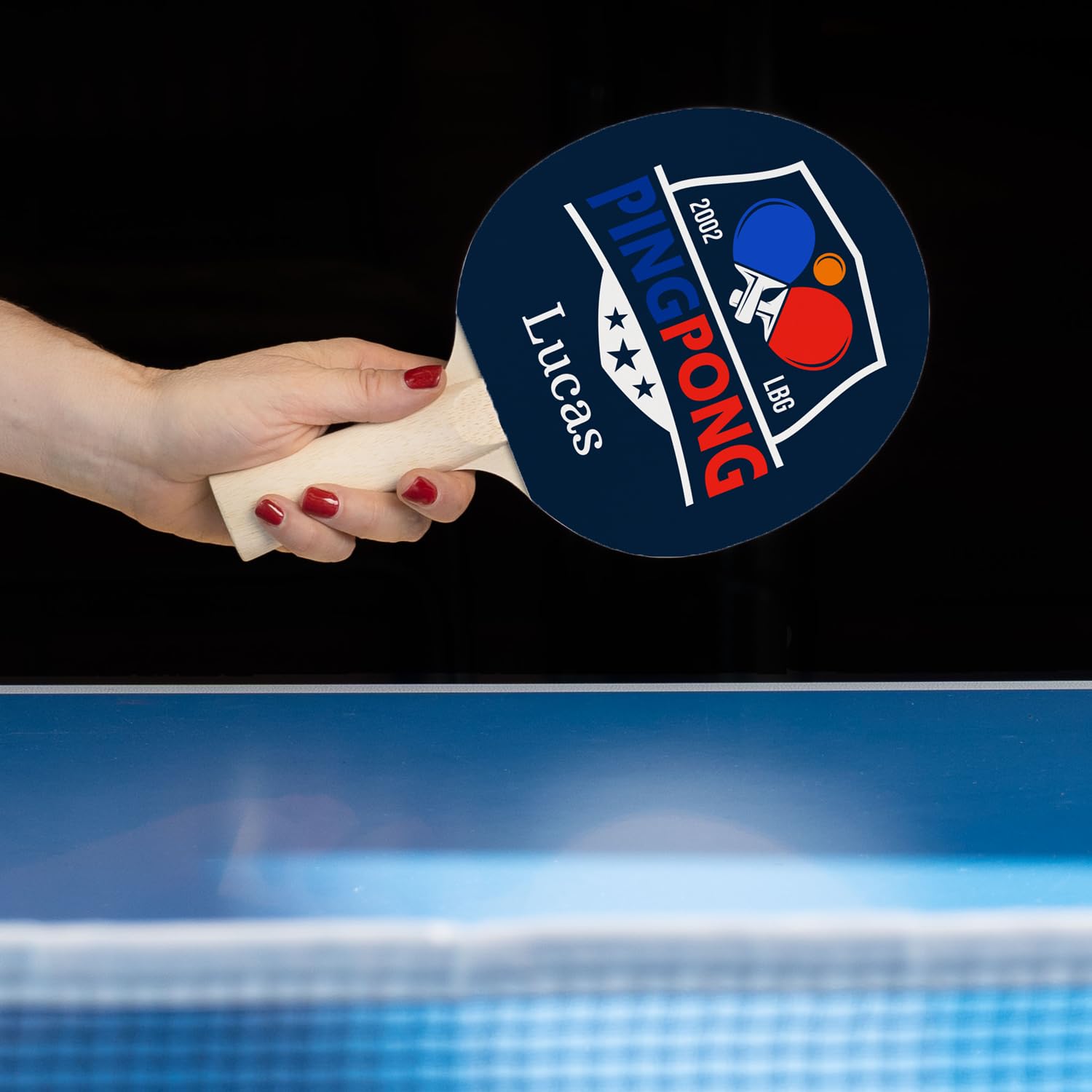 Wanapix | Palas de Ping-Pong Personalizadas | Palas de Tenis de Mesa con Fotos y Nombre | Personalizadas por 1 Cara por Impresión Directa sobre la Goma | Regalo Original para Aficionados al Ping Pong