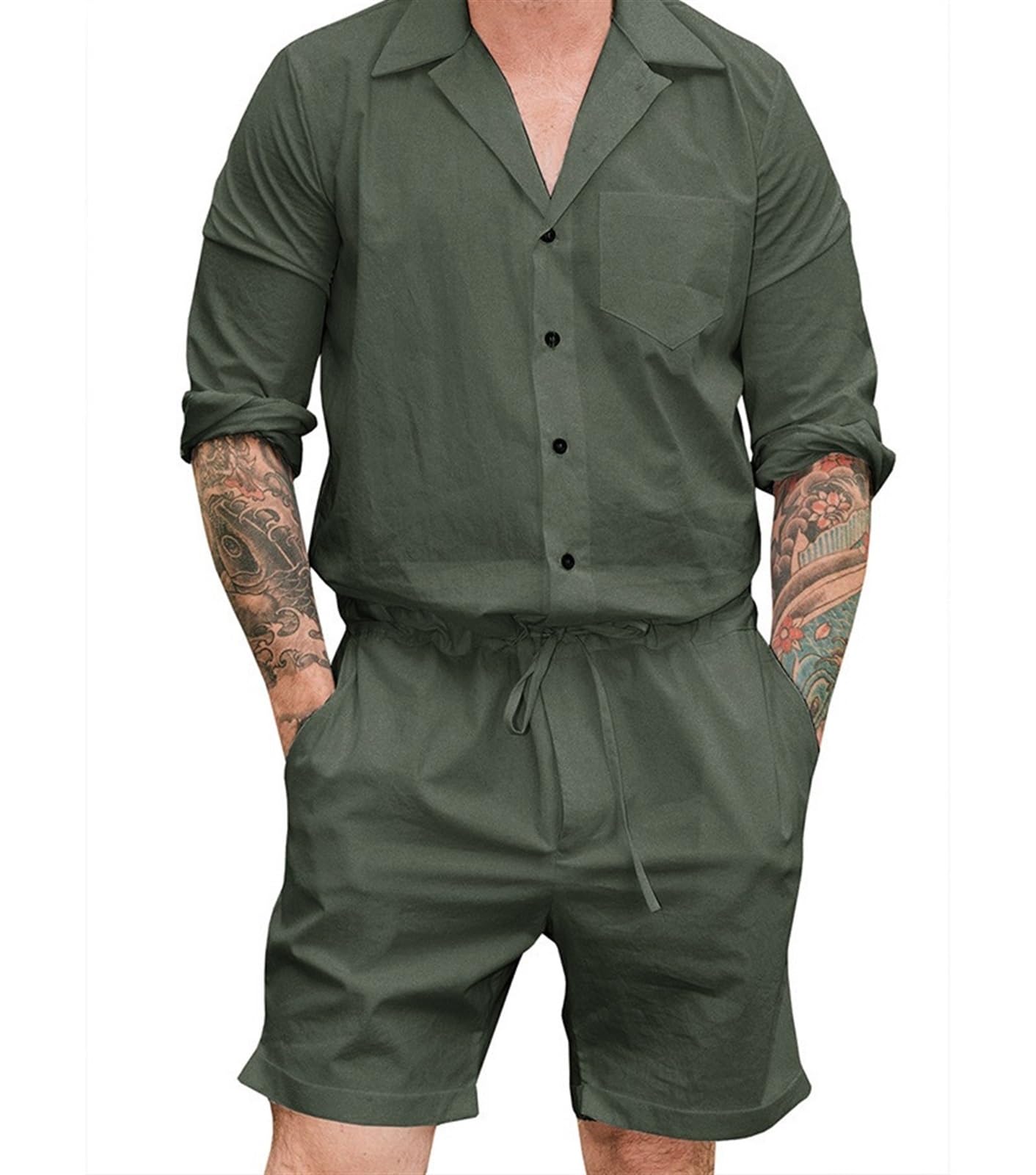 Amazon.co.jp: メンズジャンプスーツ夏カジュアルプラスサイズ