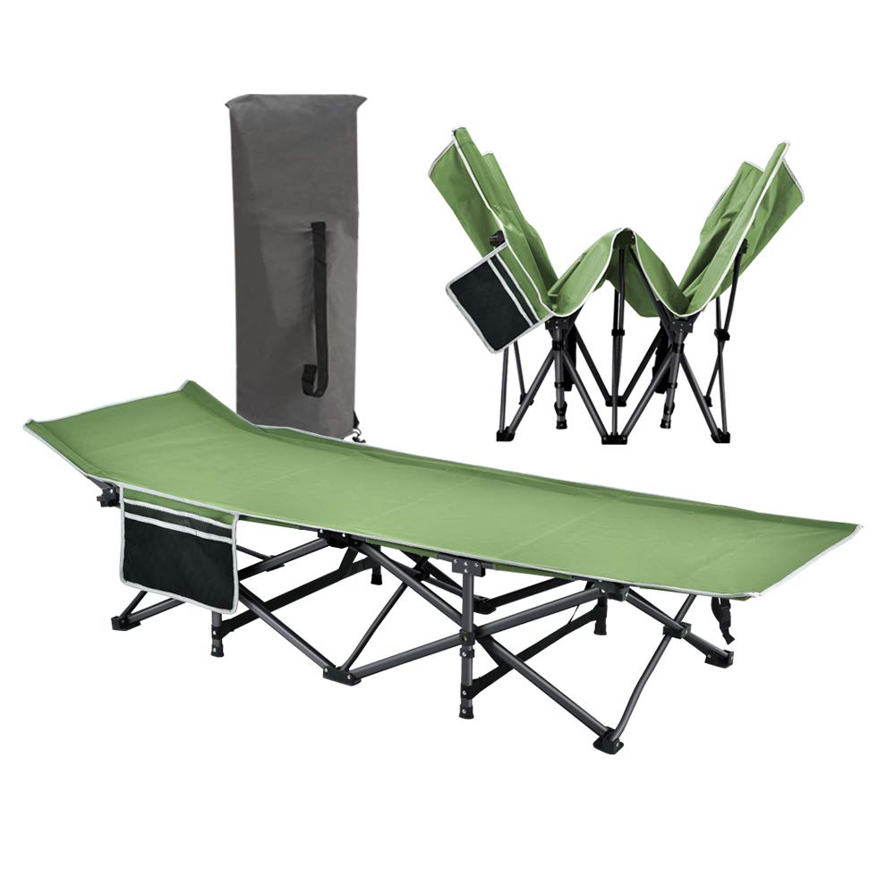 Snnerty Folding Bed, Gray Camping Bed, Camp Bed, Suitable for Camping Hiking Garden Beach Vacation a