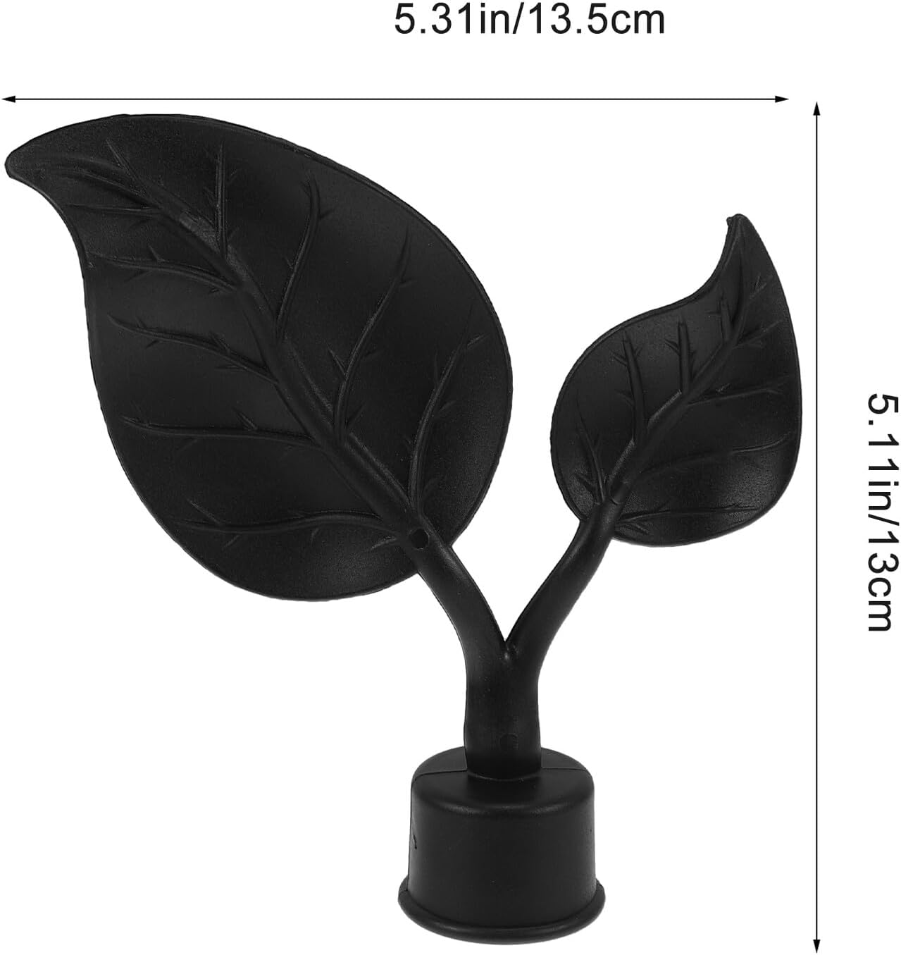 Hemobllo 4pcs Curtain Rod Finial End Caps with Leaf Design Plastic Black