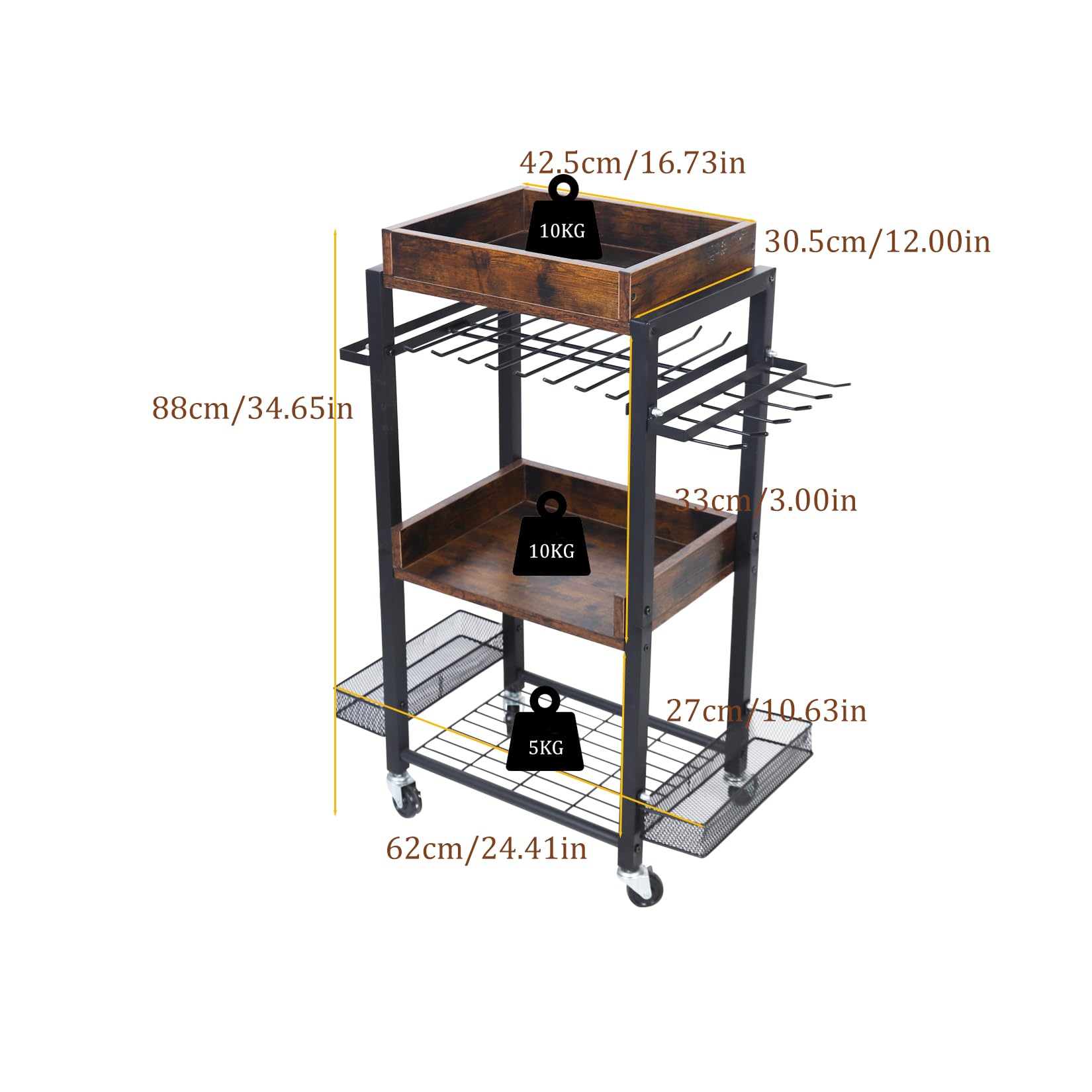 UNHO Servante d'atelier Complète avec Outils: Rangement Outils Bricolage à roulettes Organisateur Outils Électriques Chariot Roulante Métallique Caisse à Outil pour Garage - 62x30.5x88cm