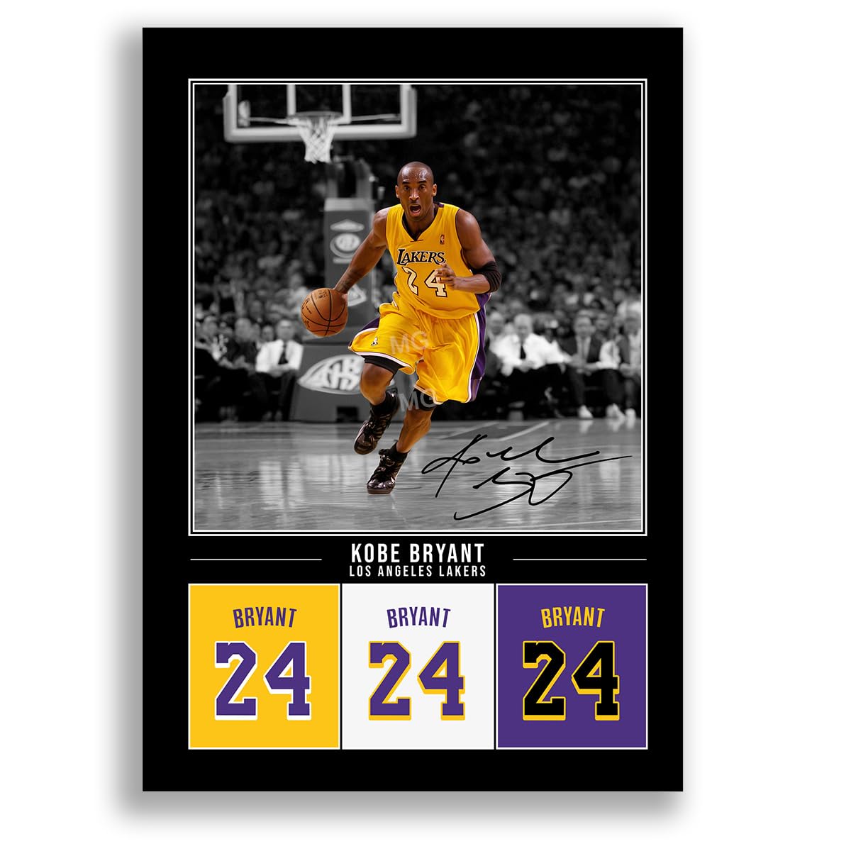 Mounted Gifts Trading Black A4 Poster Only Kobe Bryant La Los Angeles Lakers Signed A4 Poster Photo Print Framed Autograph Gift Basketball Nba Legend (Black A4 Poster Only)