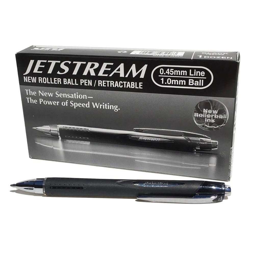 Uni-Ball SXN-210 Jetstream RT Retractable Rollerball Pen Black Ink - Pack of 12