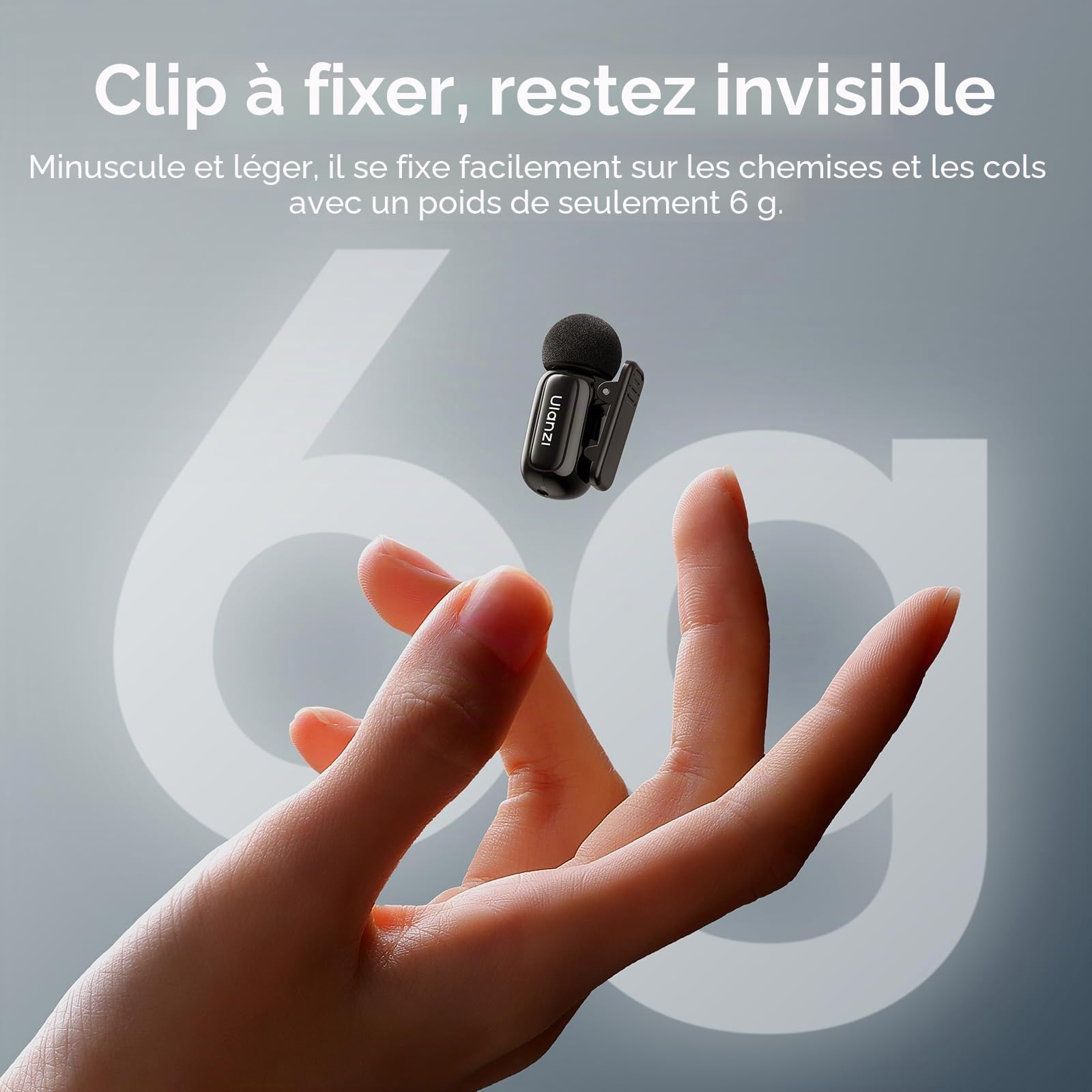 ULANZI A200 Micro Cravate sans Fil, Mini Micro pour iPhone 17/16/15 Android, Réduction Intelligente du Bruit, 30H Utilisation, Portée de 100 m, Microphone Lavalier pour Streaming, Vlogging, Youtube