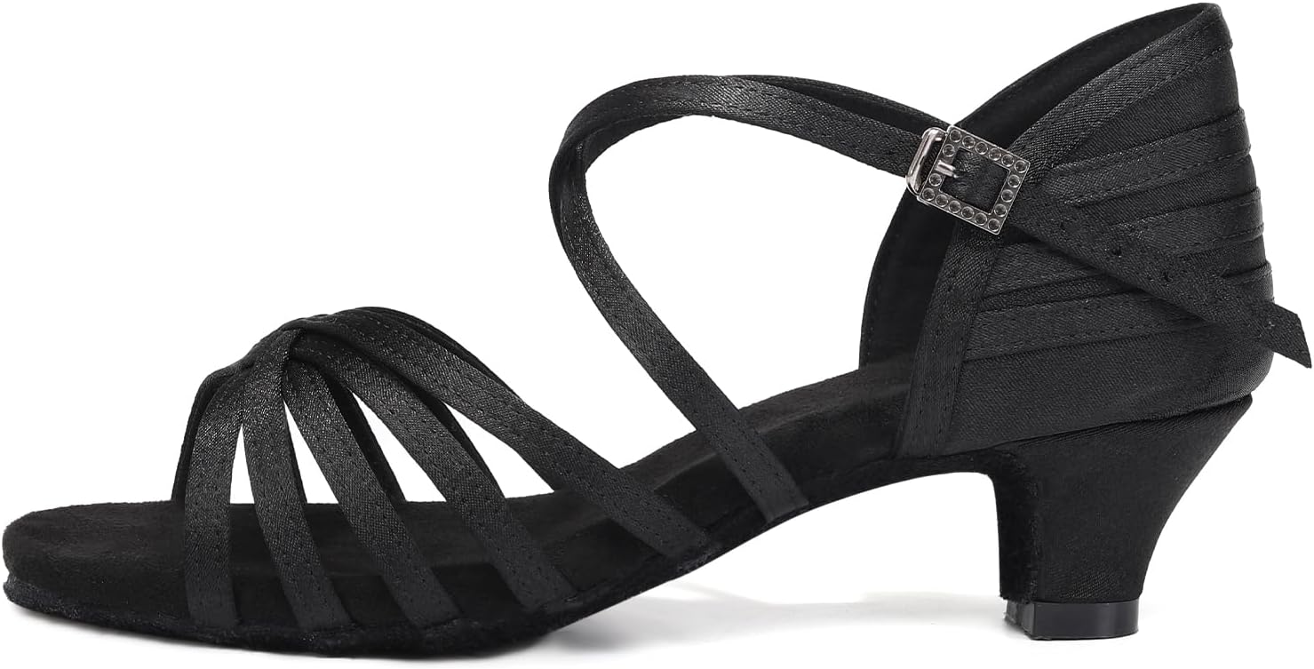 AOQUNFS Girls Latin Dance Shoes Low Heels Tango Salsa Ballroom Practice Performance Dancing Shoes