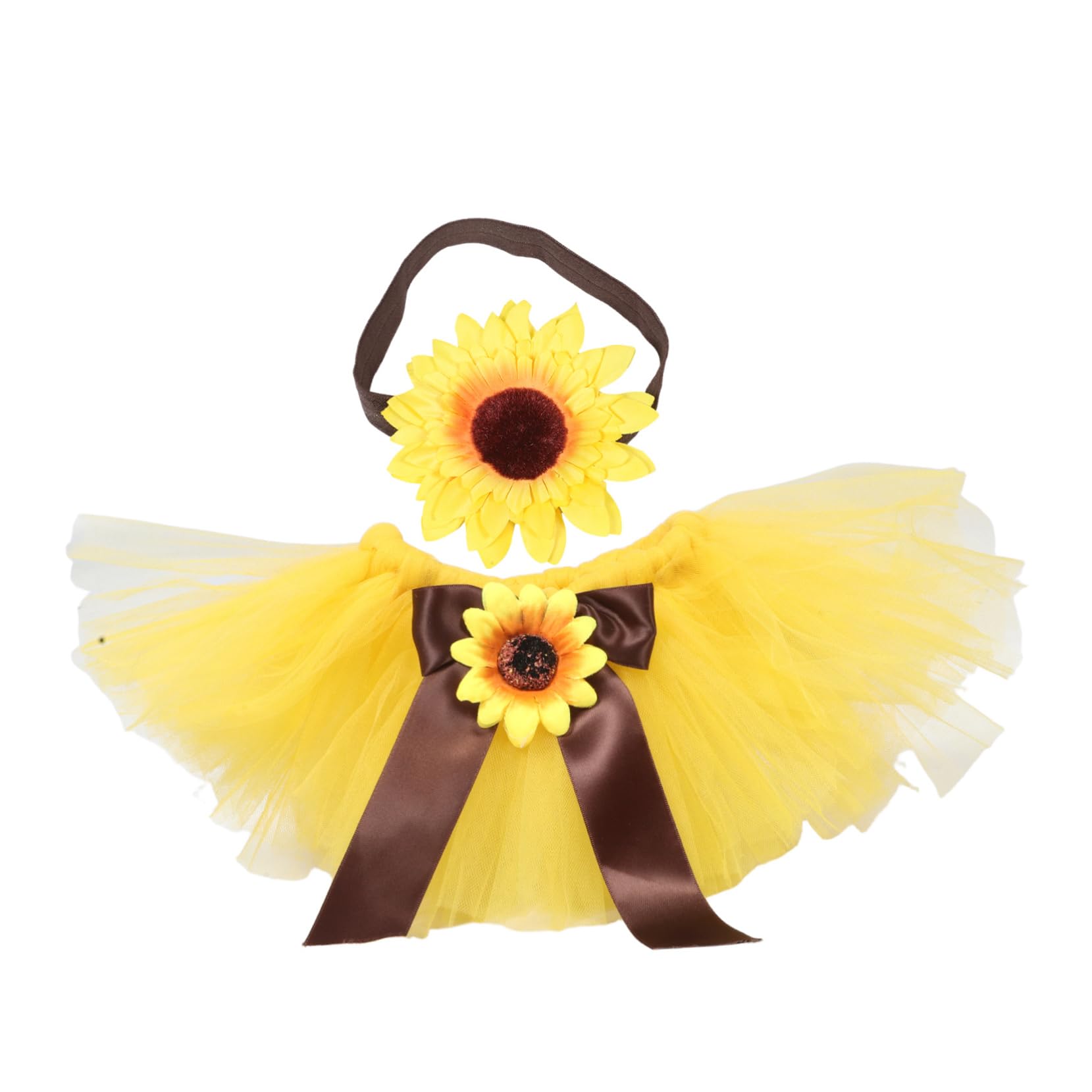 KOMBIUDA 1Set Girl Tutu Dress Outfit with Headband Soft Photography Clothes for Showers and