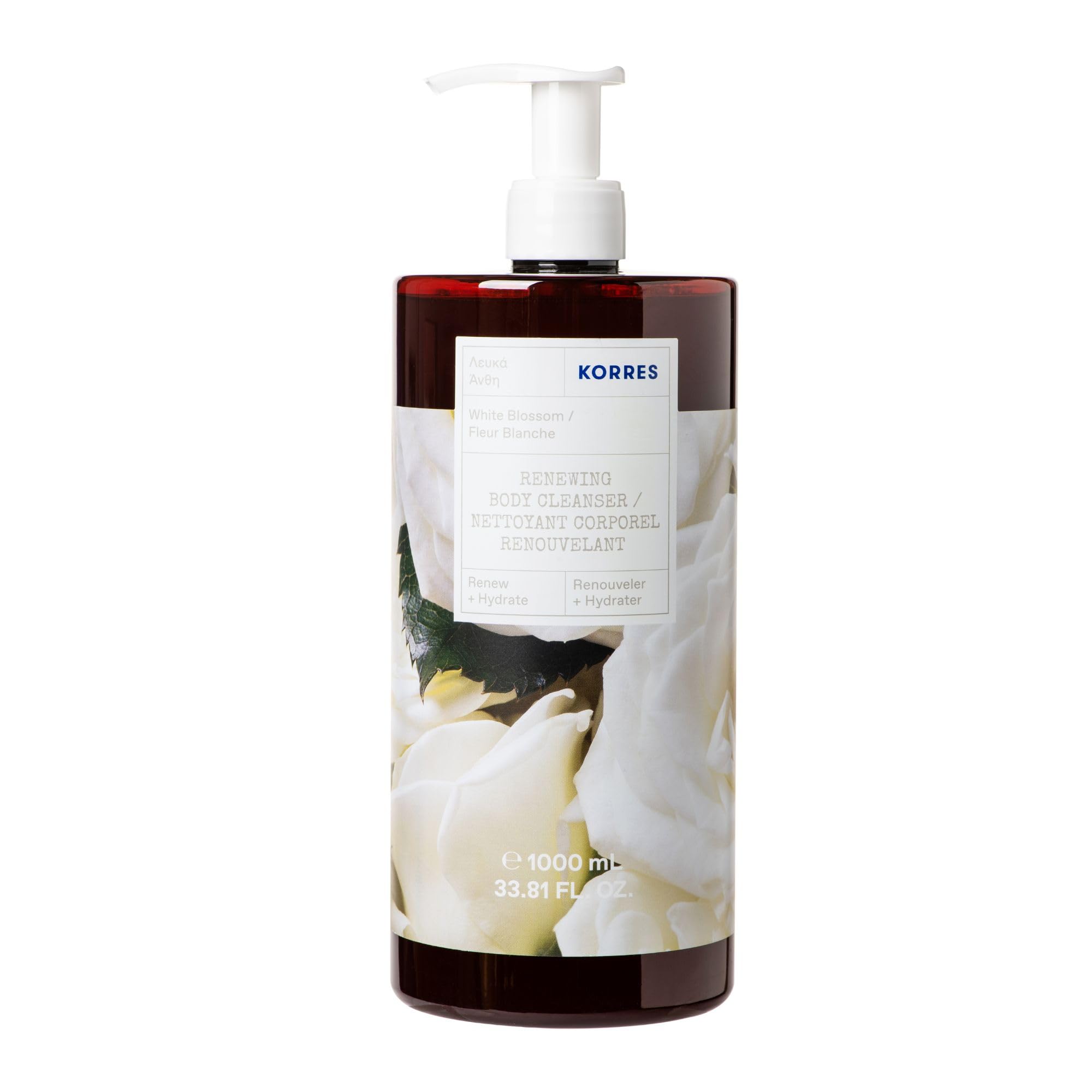 KORRES White Blossom Shower Gel with purifying Sage extract, suitable for Sensitive skin, 1L