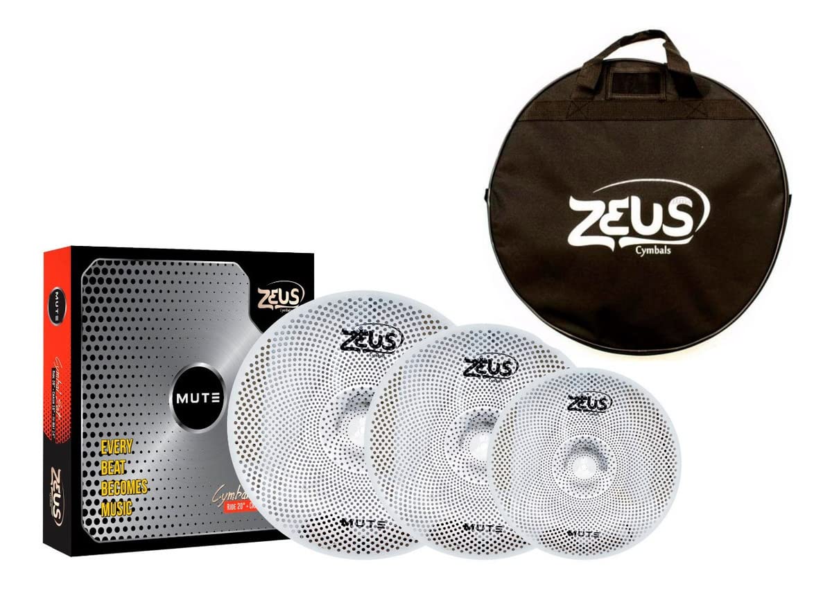 Kit De Pratos Zeus Mute Set C 14 16 20 + Bag Low Volume Mudo