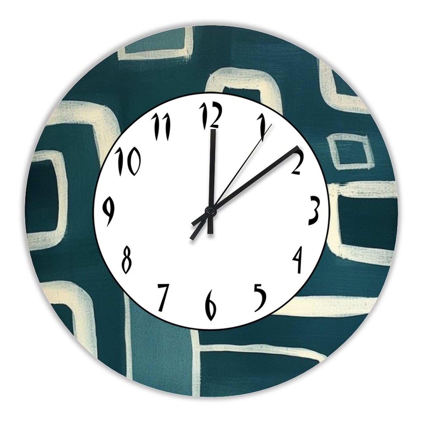 Horloge murale décorative à piles et silencieuse en bois de 38 cm