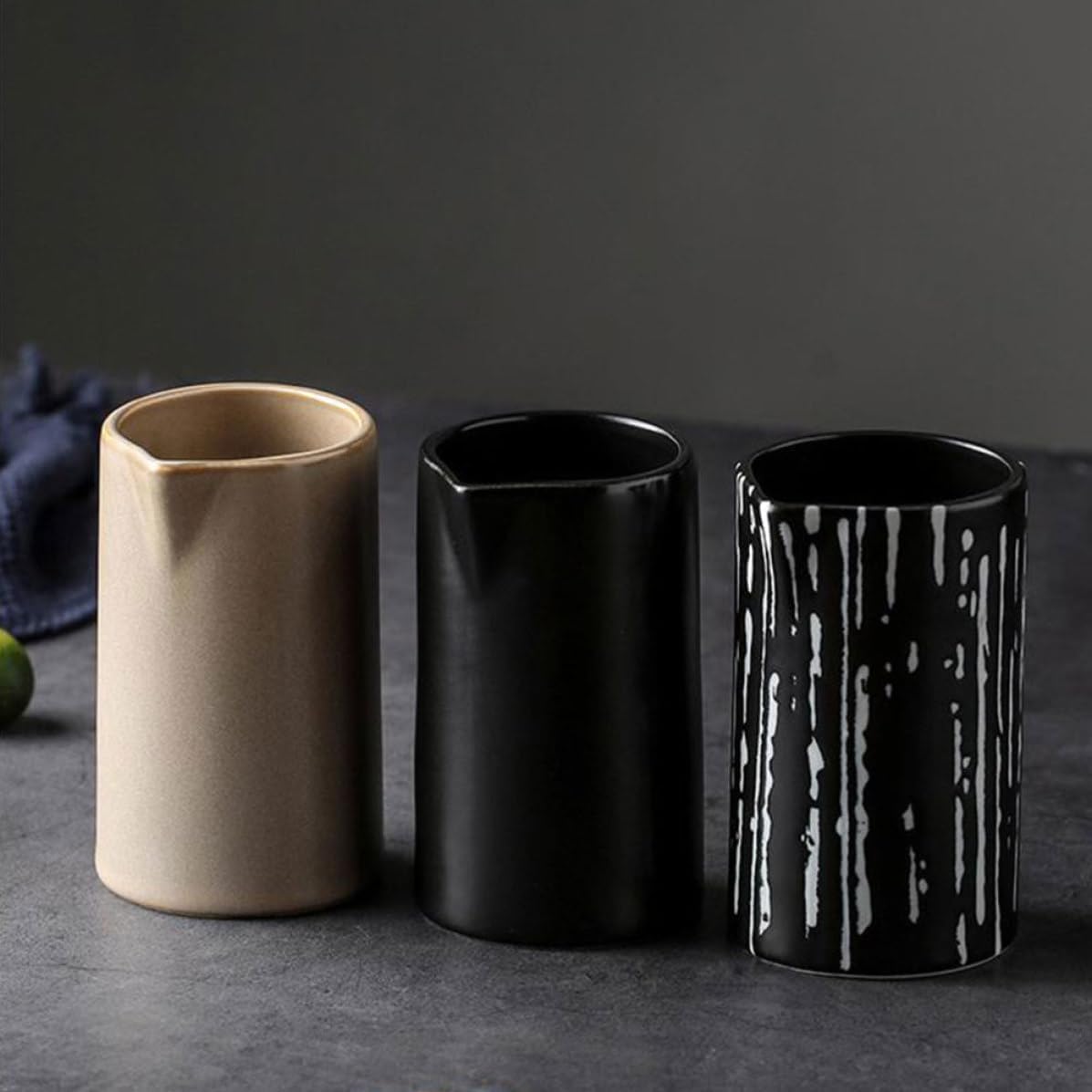 Ceramic Milk Jug Set 200ml and 100ml with Spout