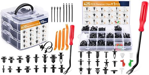 GOOACC Juego de 635 clips de retención de empuje para automóvil y sujetadores automáticos, 425 piezas de clips de retención de carrocería