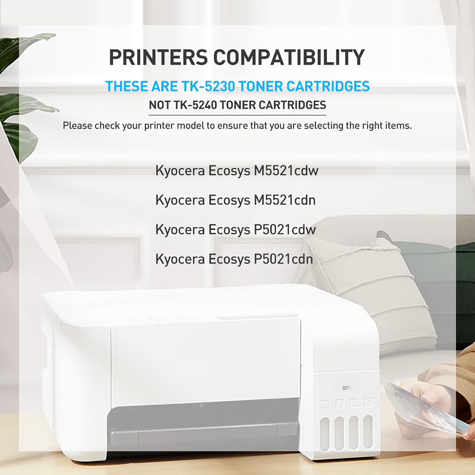 BAISINE 5-pak kompatybilny z Kyocera Ecosys M5521cdw do TK-5230 TK5230 kartridż z tonerem TK-5230K TK-5230C TK-5230Y TK-5230M toner do ECOSYS M5521cdn P5021cdn P5 5021ccc; dw