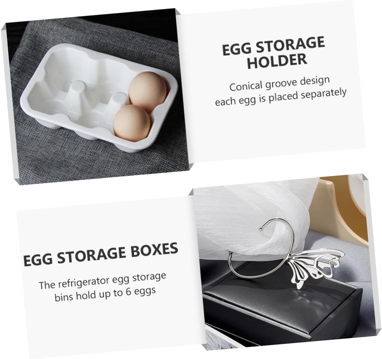 NUOBESTY 6grids Porcelain Holder for Refrigerator Storage Compact and Slim Design for Fresh Organization for Easter Celebrations and Home Kitchen Use