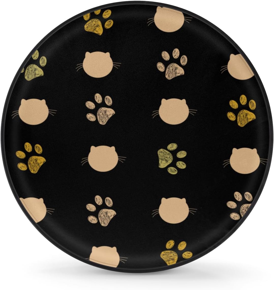 Cat Paw Prints Tire Covers Portable Spare Tire Cover Soft Durable Waterproof Dustproof 3 Sizes 14 15 16 Inches for Car Truck SUV Trailer Camper