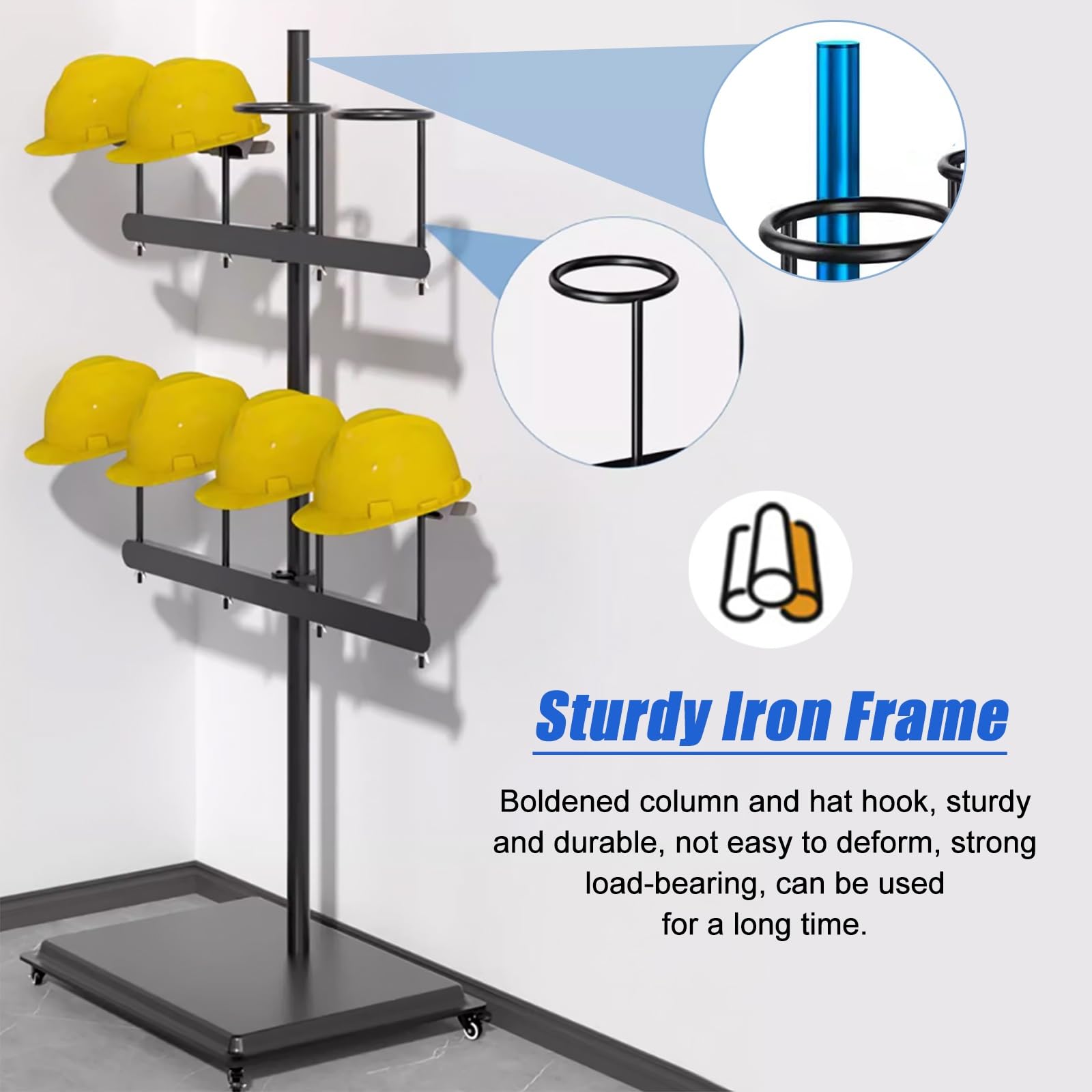 Soporte para Sombreros Independiente, Ajustable, para Cascos y Sombreros, Organizador de Cascos de Seguridad para Carreras/vehículos eléctricos/Obras de constru,