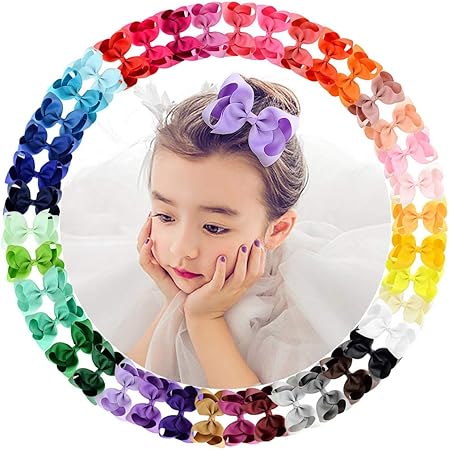 Amazon Com 4 5 Inch Baby Girls Toddler Hair Bows With Alligator Clip Grosgrain Barrettes Bundles Accessories For Infant Baby