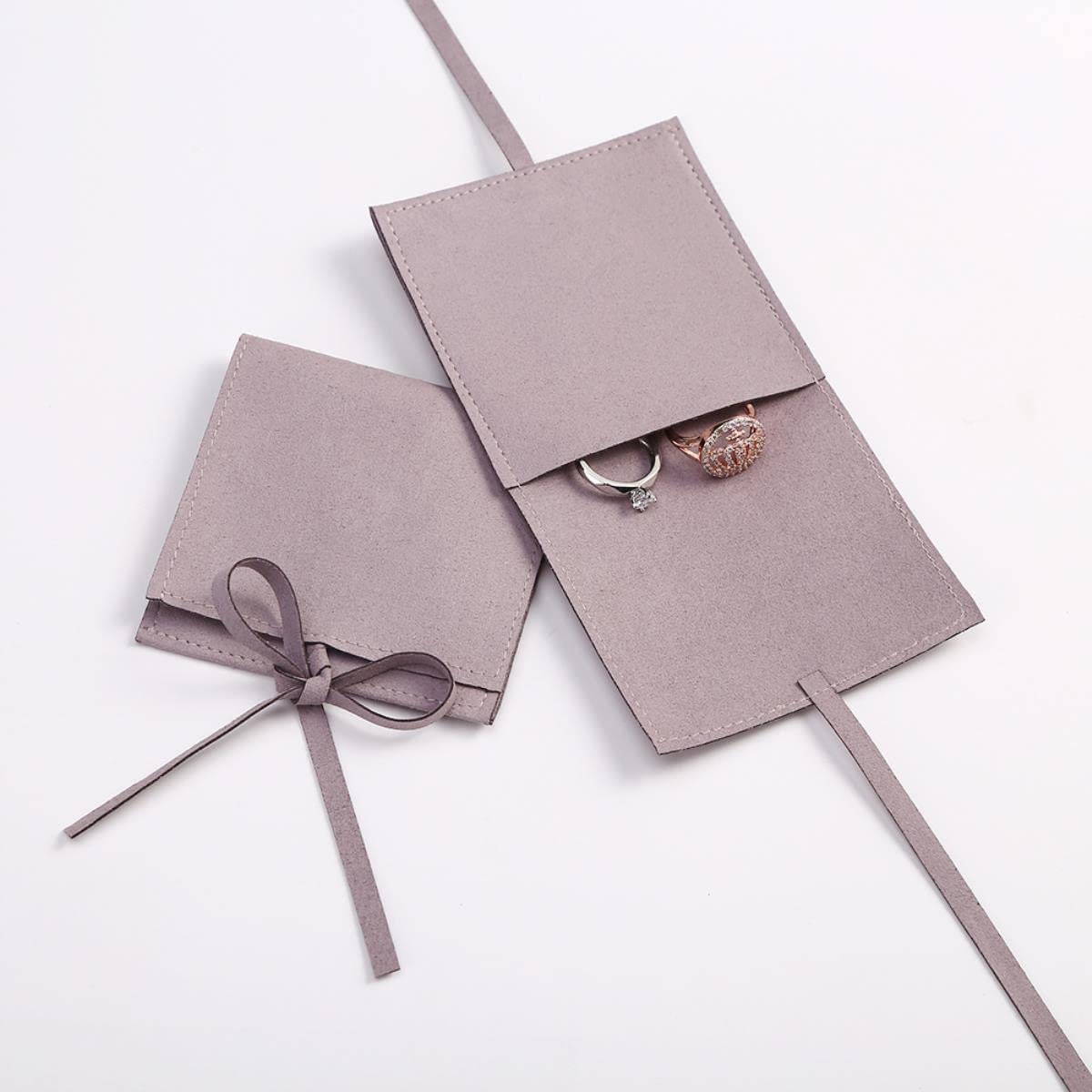 Mikrofaser-Samtbeutel, Schmuckbeutel, Beutel für Ohrringe, Halskette, Weihnachtsschmuck, Hochzeitsgeschenk, Paket, personalisierbar, 10 Stück, 8 x 6 cm