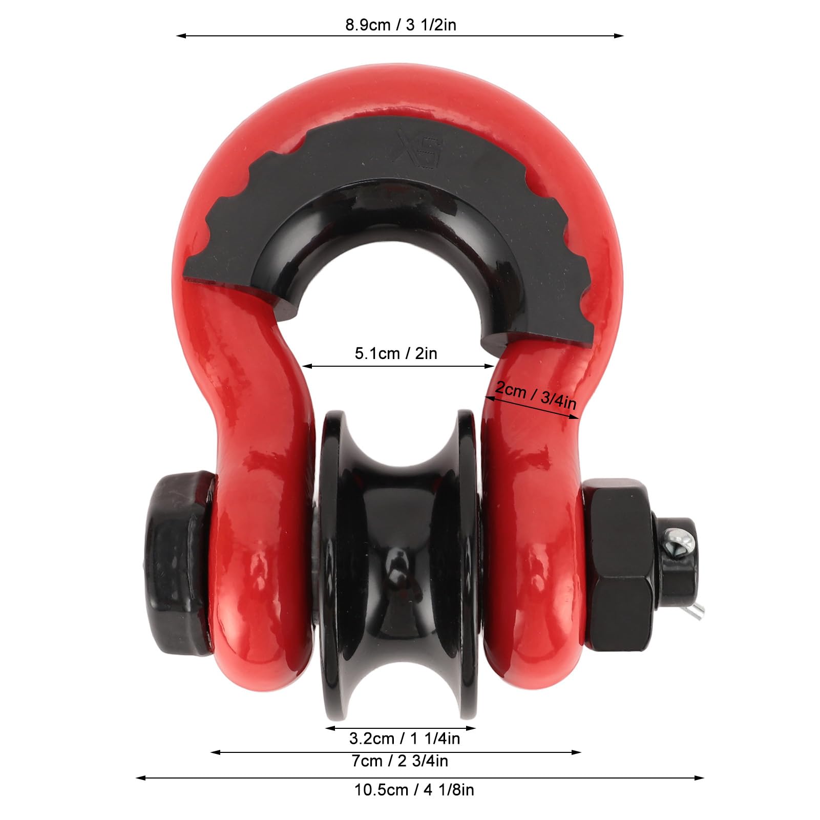 RiToEasysports - Grillete de anillo en D, 2 piezas de acero al carbono de 3/4 pulgadas, grillete de remolque resistente con polea para recuperación fuera de carretera, ajuste universal para camión