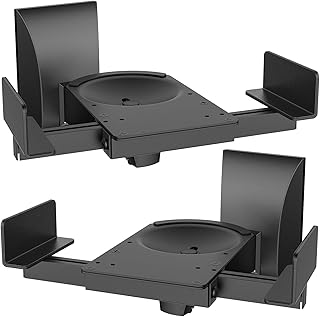 WALI Dual Side Clamping Bookshelf Speaker Wall Mounting Bracket for Large Surrounding Sound Speakers, Hold Up to 66 lbs. (SWM201XL), Black,9.5 to 15 Inch width