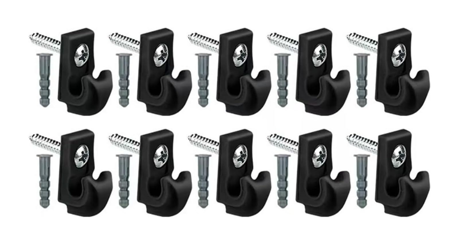 DQZRTUECA Outdoor String Light Hook ABS Gutter Shape Pack of 10-50 Screw-in(Black-10pc)
