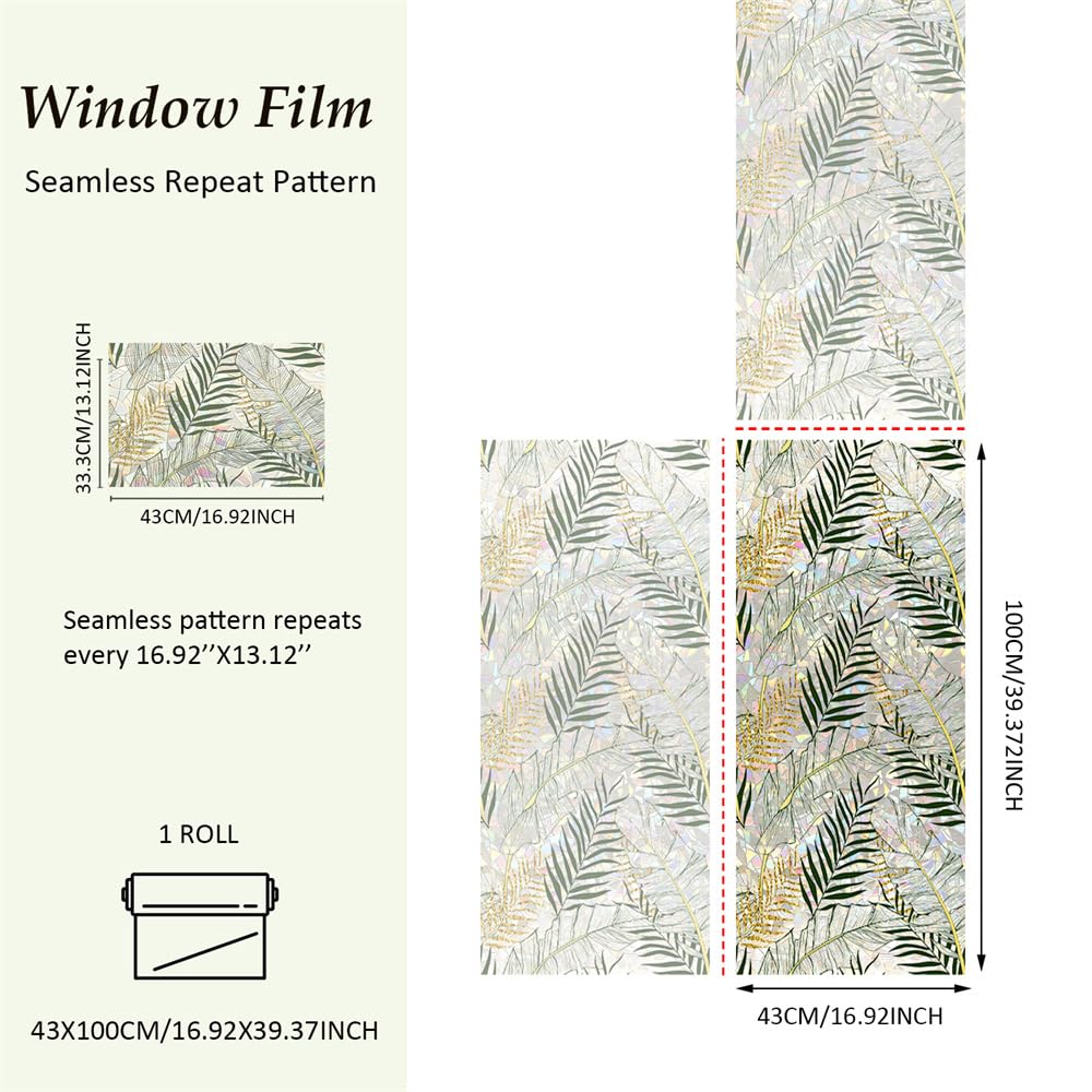 folia okienna, Szeroka folia prywatności do okien szklanych, samoprzylepna zaciemniająca łazienki, statyczna zewnętrzna(43x200cm)